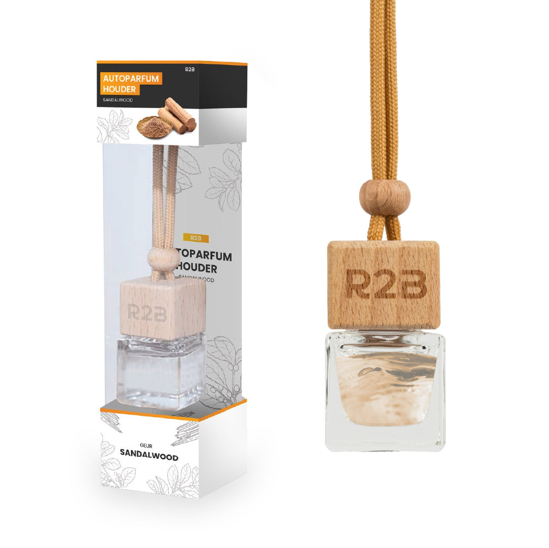 R2B Auto parfum Hangend - Sandalwood - 8 ml - Auto Geurverfrisser - Autogeur - Autoparfum