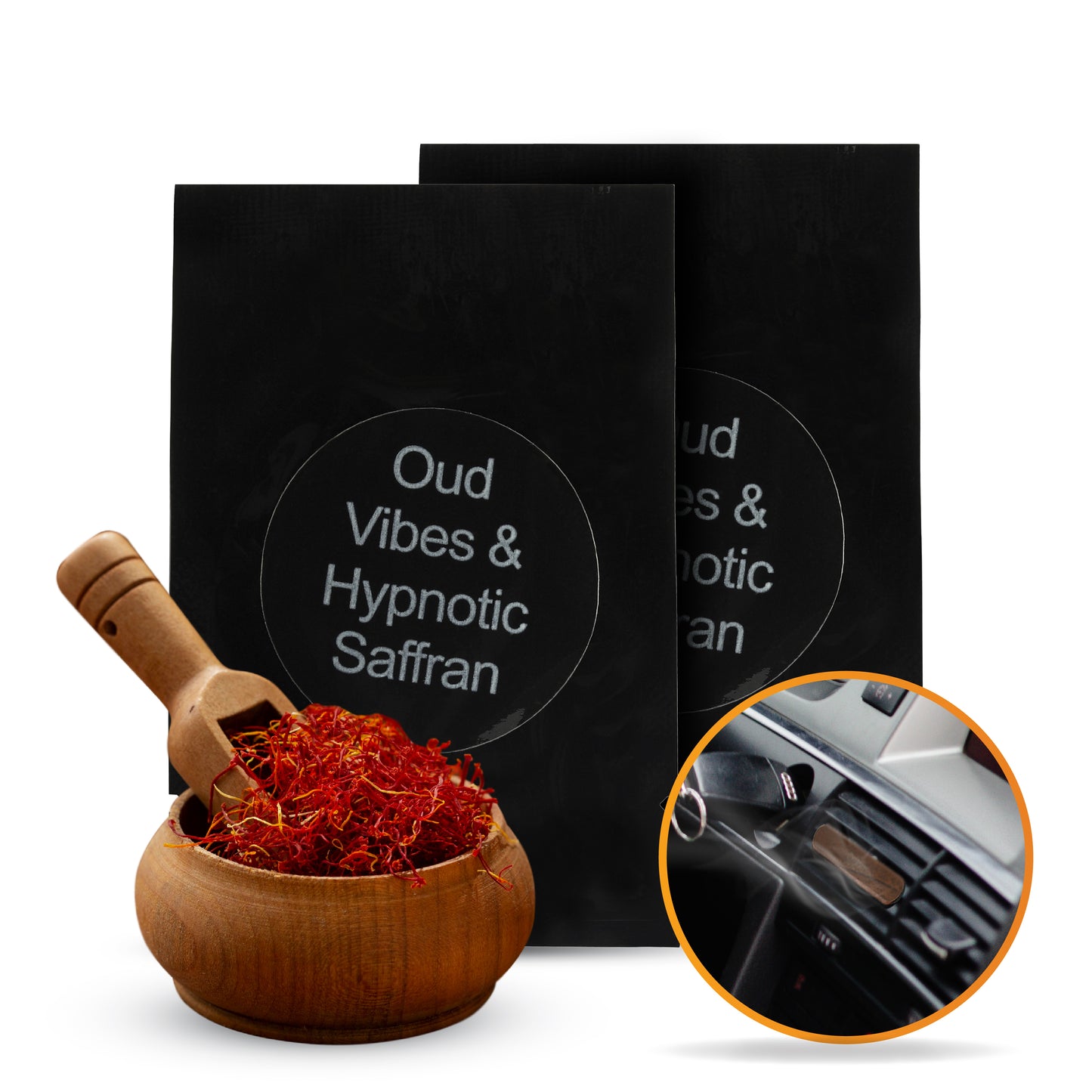 R2B Autoparfum Navulling - Oud Vibes & Hypnotische Saffraan - 2 stuks