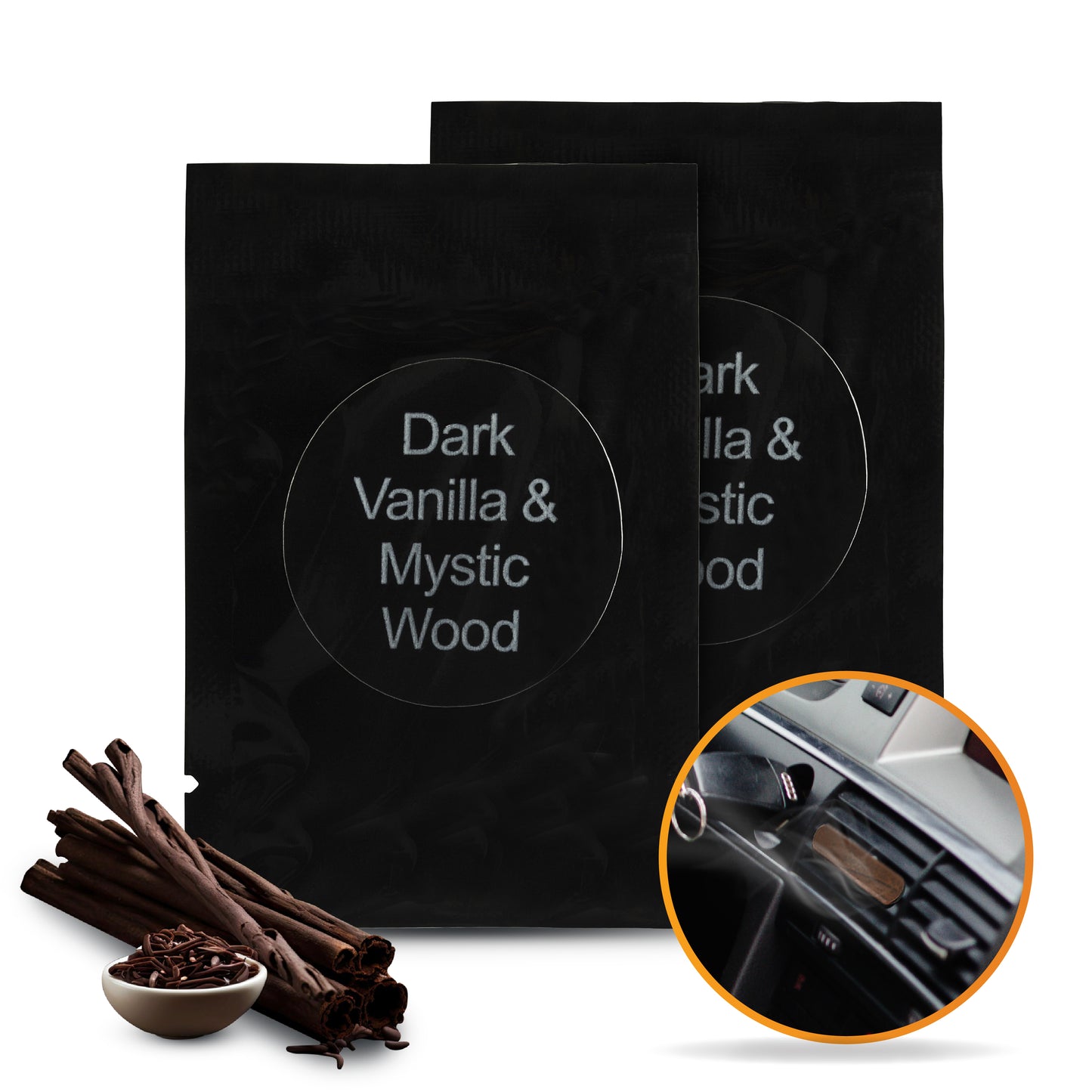 R2B Autoparfum Navulling - Donkere Vanille & Mystiek Hout - 2 stuks