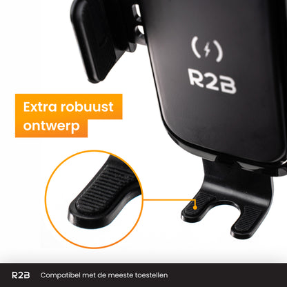 R2B Telefoonhouder auto zuignap met draadloos opladen - Model Alkmaar